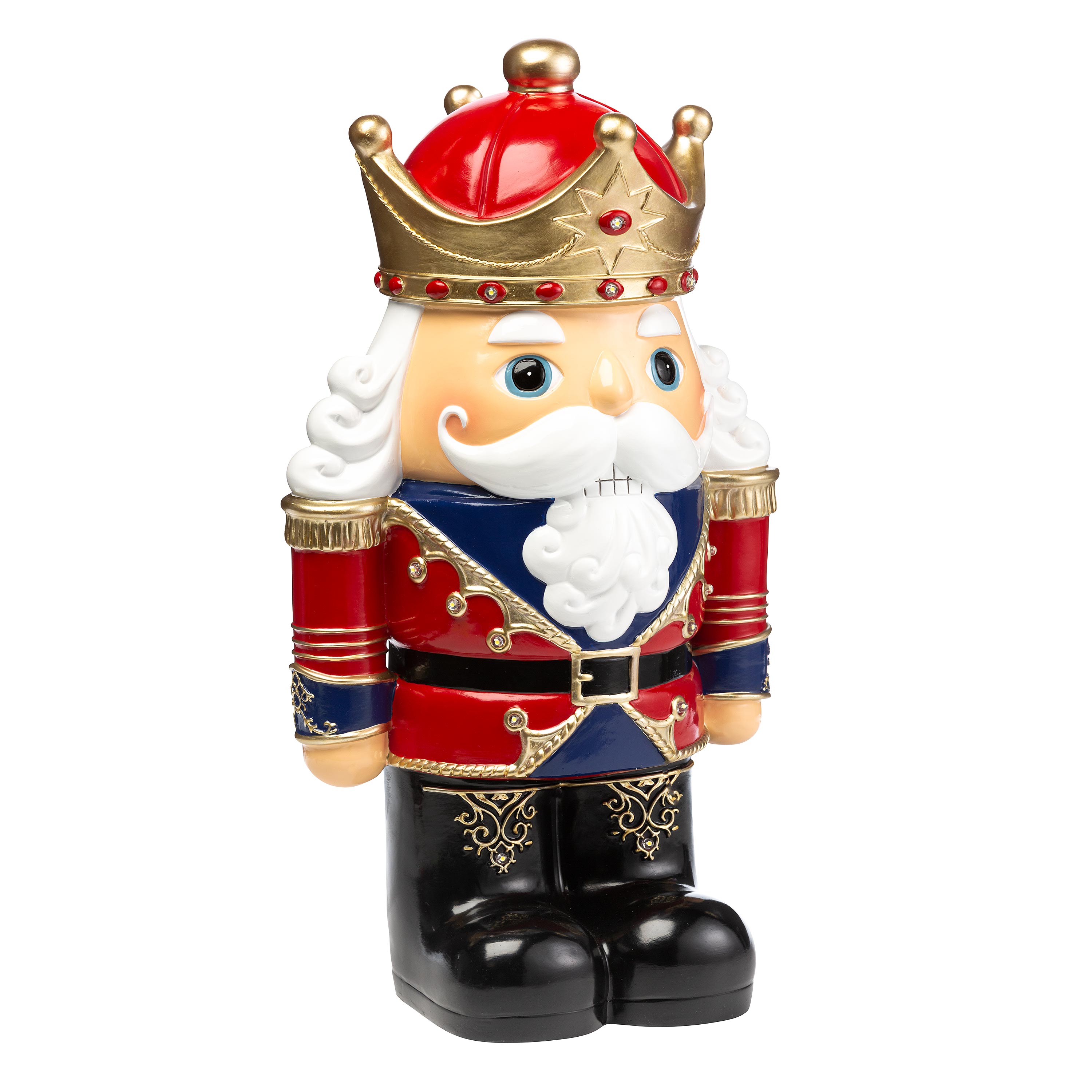 Indoor/Outdoor Lighted Nutcracker Shorty Statue - White | Plow u0026 Hearth