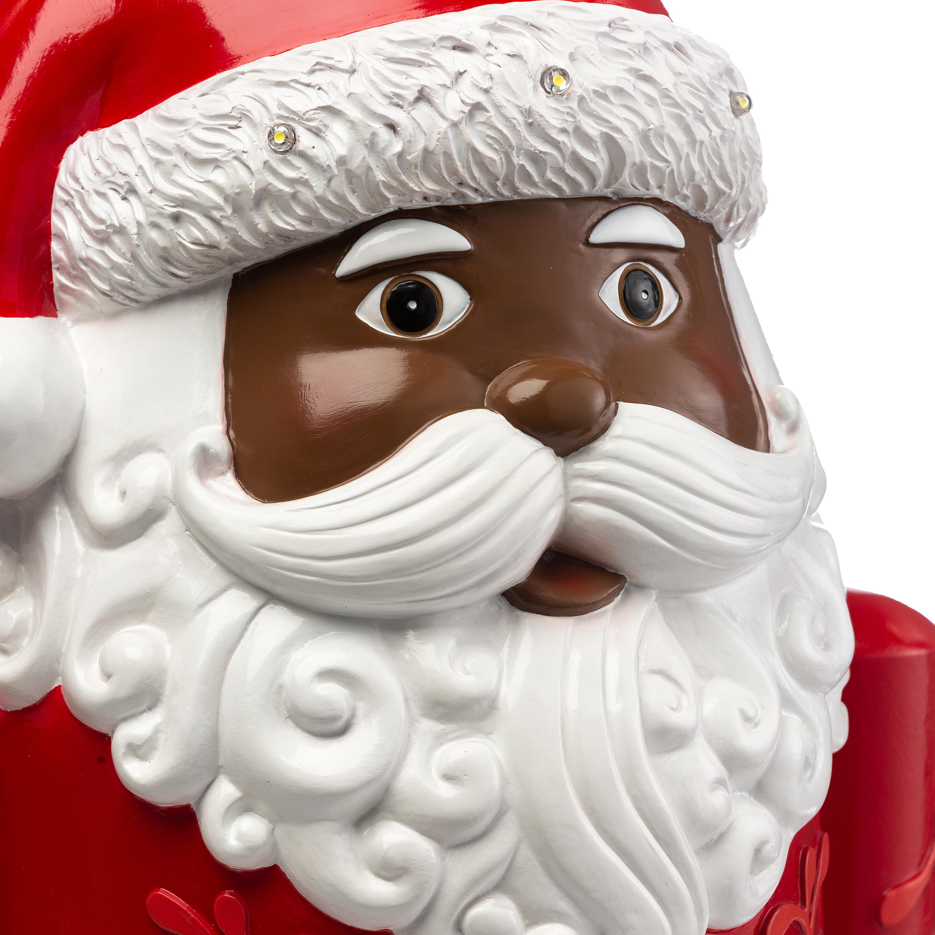 Indoor/Outdoor Lighted Santa Claus Shorty Statue - Black | Plow & Hearth