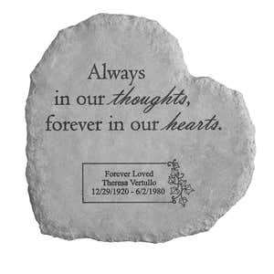 Personalized Always Memorial Heart Garden Stone