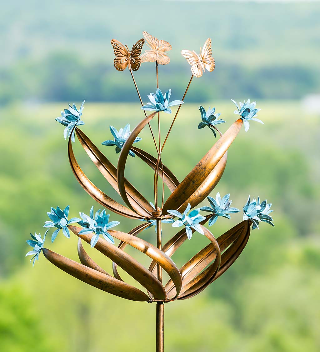 Flying Butterfly Vertical Wind Spinner - Copper
