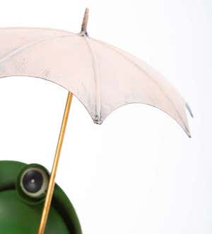 Metal Storybook Frog Garden Statue