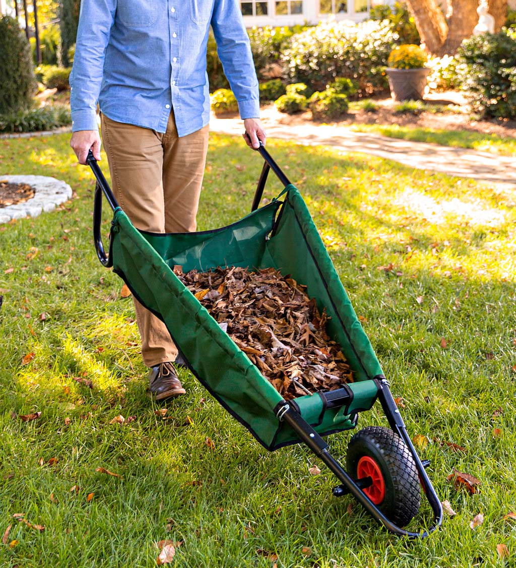 Easy Loading Foldable Garden Wheelbarrow Plow Hearth