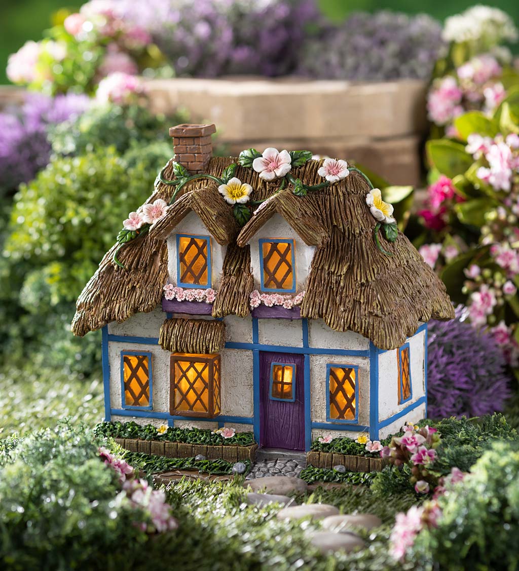 Solar Floral Fairy Cottage | Plow & Hearth