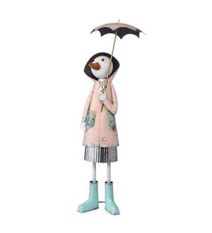 Metal Storybook Duck Garden Statue - Pink