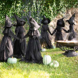 Lighted Halloween Witch Stakes, Set of 3 | Plow & Hearth