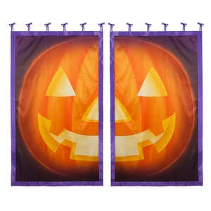 Jack-O-Lantern Window Shades, Set of 2