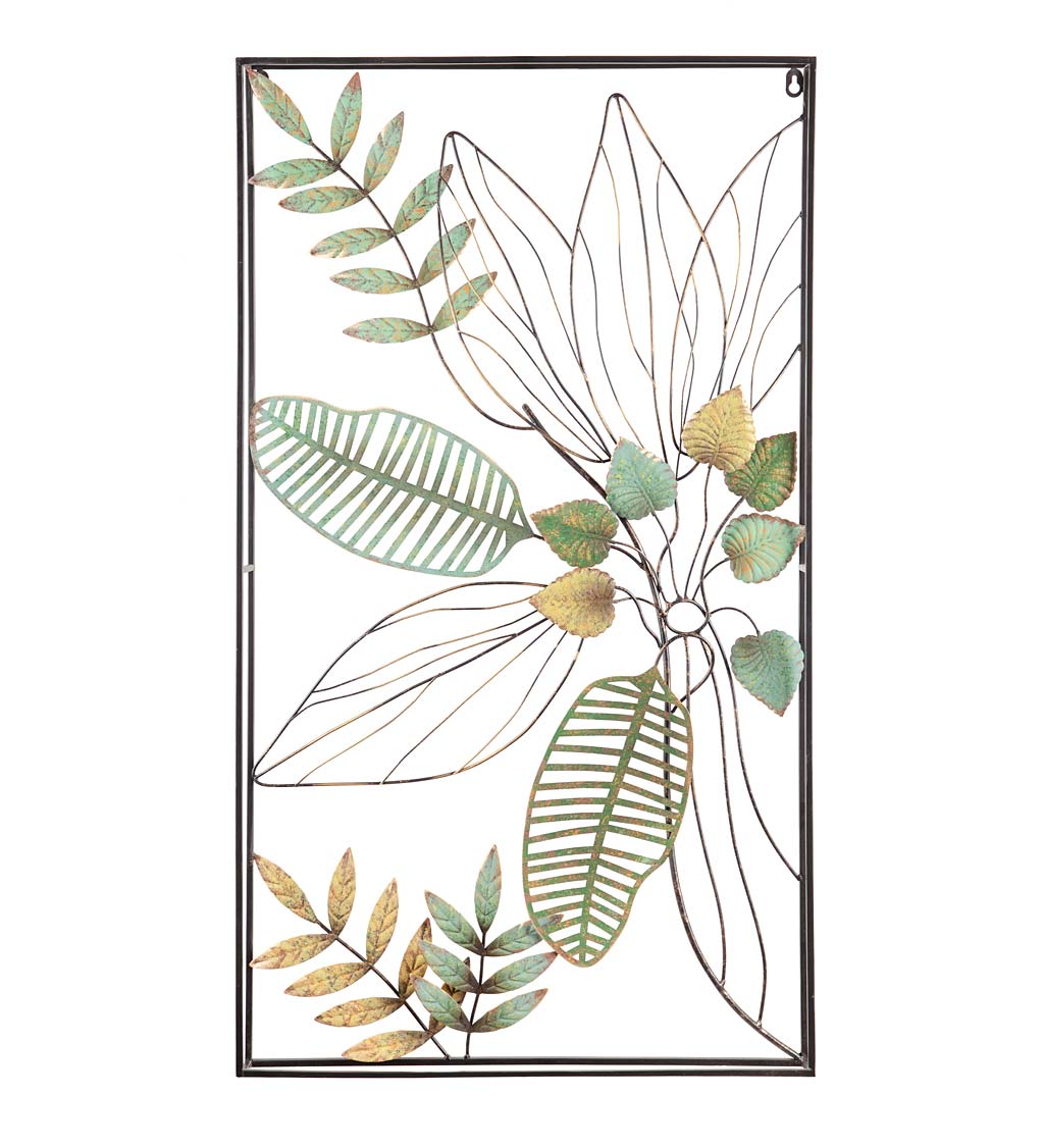 3D Metal Outdoor Botanical Fern Wall Art, Left Facing | Plow & Hearth