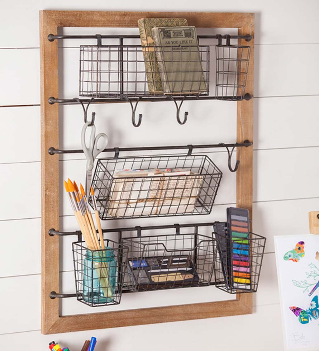 Wire Baskets Wall Organizer