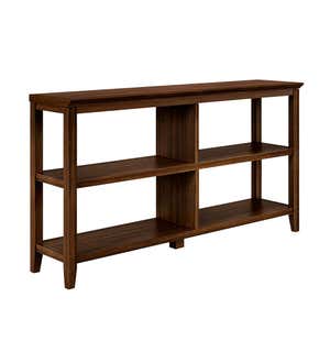 Farmhouse Four-Shelf Corner Bookcase - Walnut