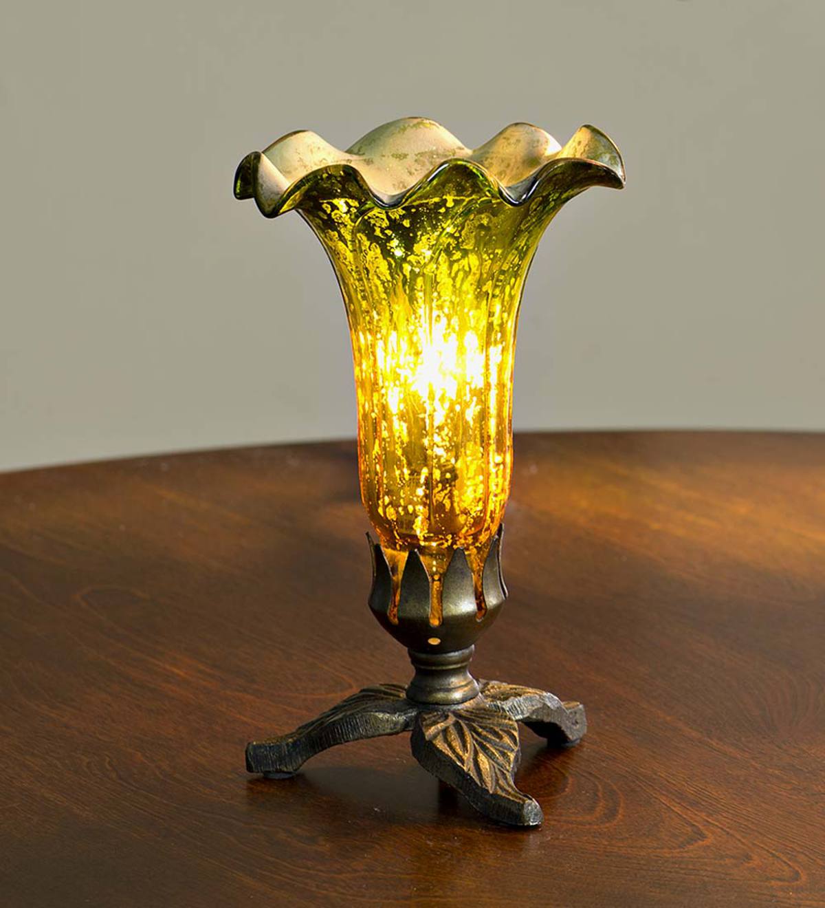 Single Mercury Glass Lily Table Lamp