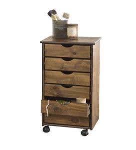 Adeptus Six + Two Drawer Roll Cart, Brown