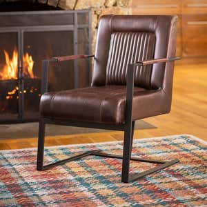 Wayne Leather and Steel Accent Chair