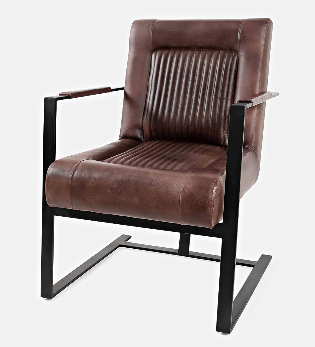 Leather steel clearance chair