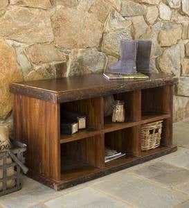 Reclaimed wood hallway bench / shoe storage / shoe bench / shoe