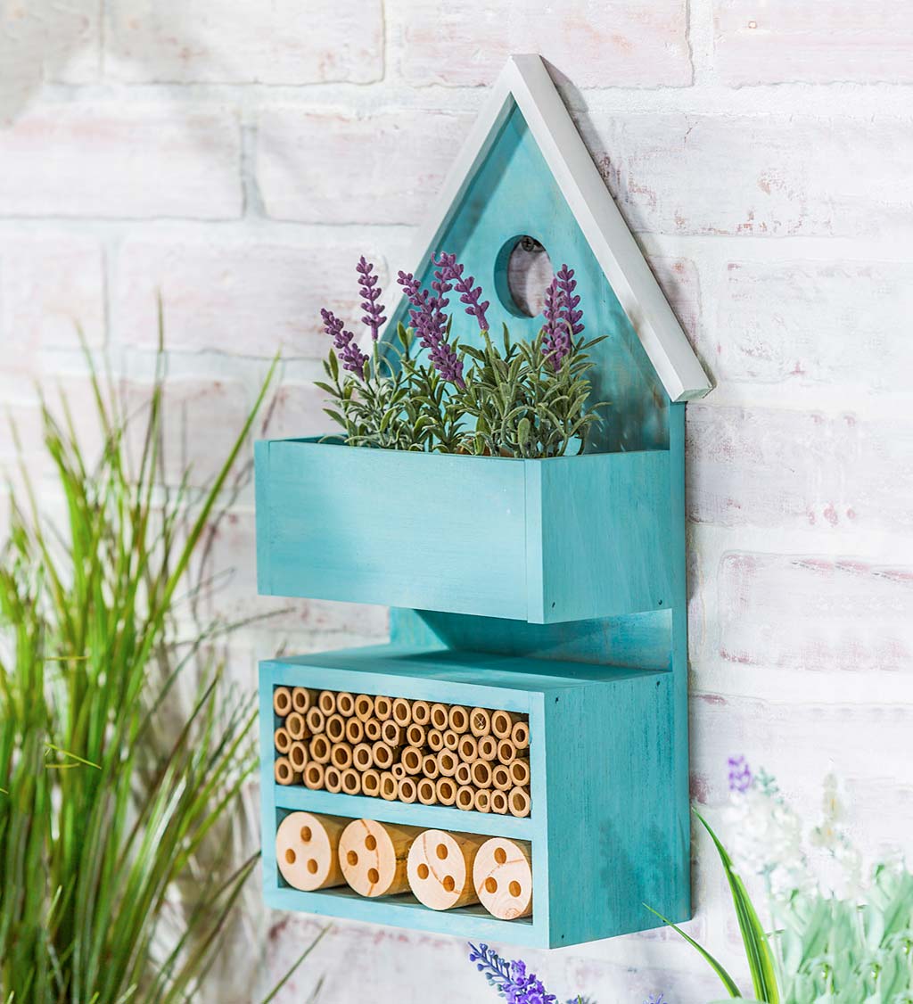 Blue Bee Pollinator Habitat with Planter