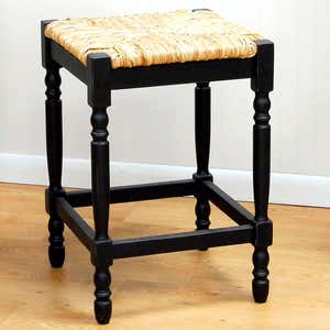 24"-High Counter Stool with Handwoven Rush Seat