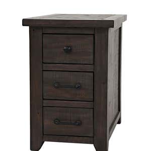 Cape Charles Reclaimed Barnwood Power Station Side Table with USB Ports - Barnwood