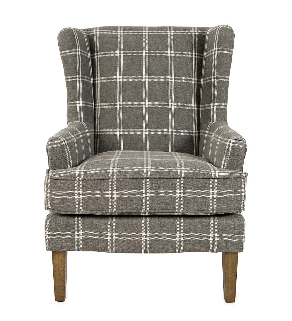 Gray outlet plaid chair