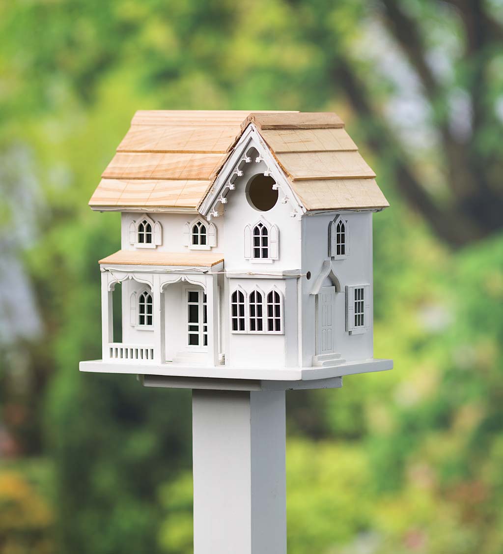 Miniature Dollhouse Aged Birdhouses Aged White and Gray 