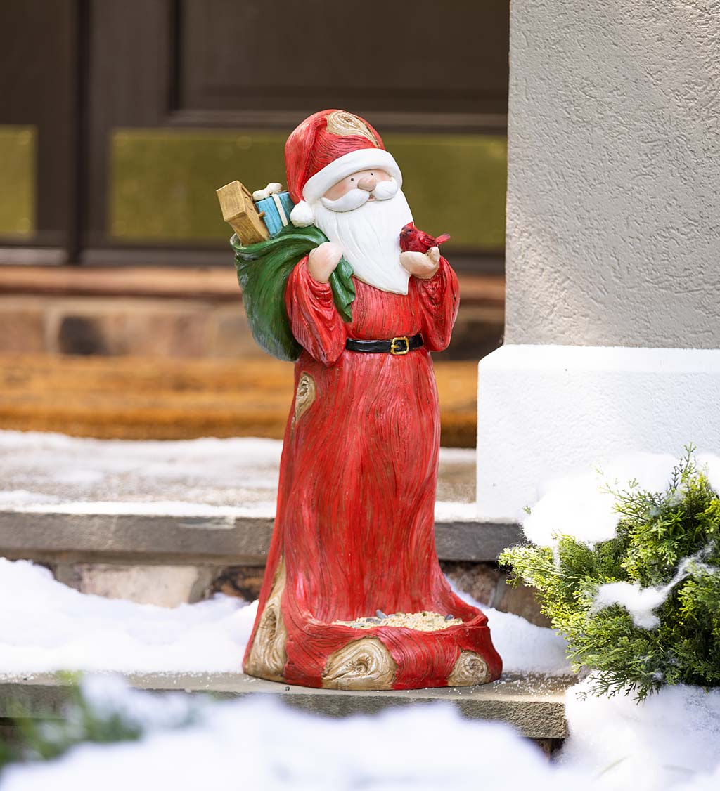 All-Weather Santa Bird Feeder Statue