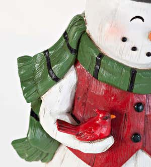 All-Weather Snowman Bird Feeder Statue