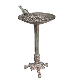 Flowing Vines Metal Birdbath