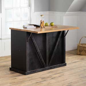 Bowling Green Kitchen Island with Panel Doors and Flip-Top Extension