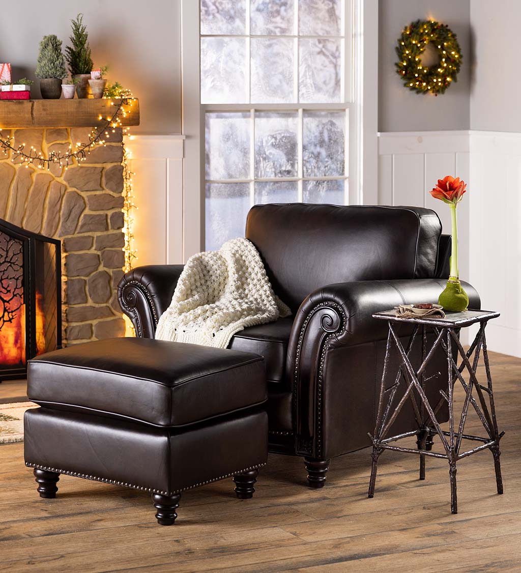 Nailhead chair and discount ottoman