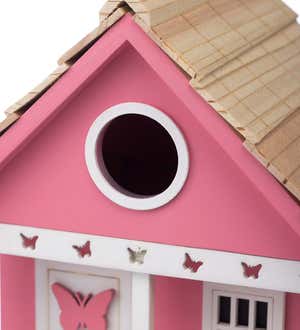 Butterfly Wooden Cottage Birdhouse