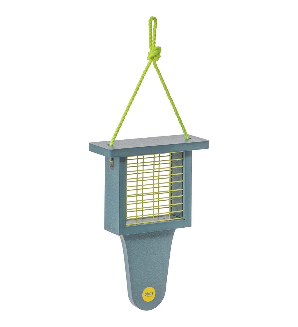 Colored Recycled Poly-Lumber Single Cake Suet Bird Feeder - Teal