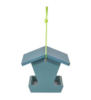 Colored Recycled Poly-Lumber Hopper-Style Bird Feeder