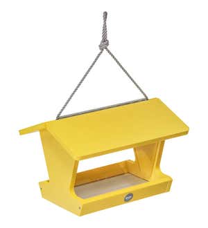 Colored Recycled Poly-Lumber Hopper-Style Bird Feeder