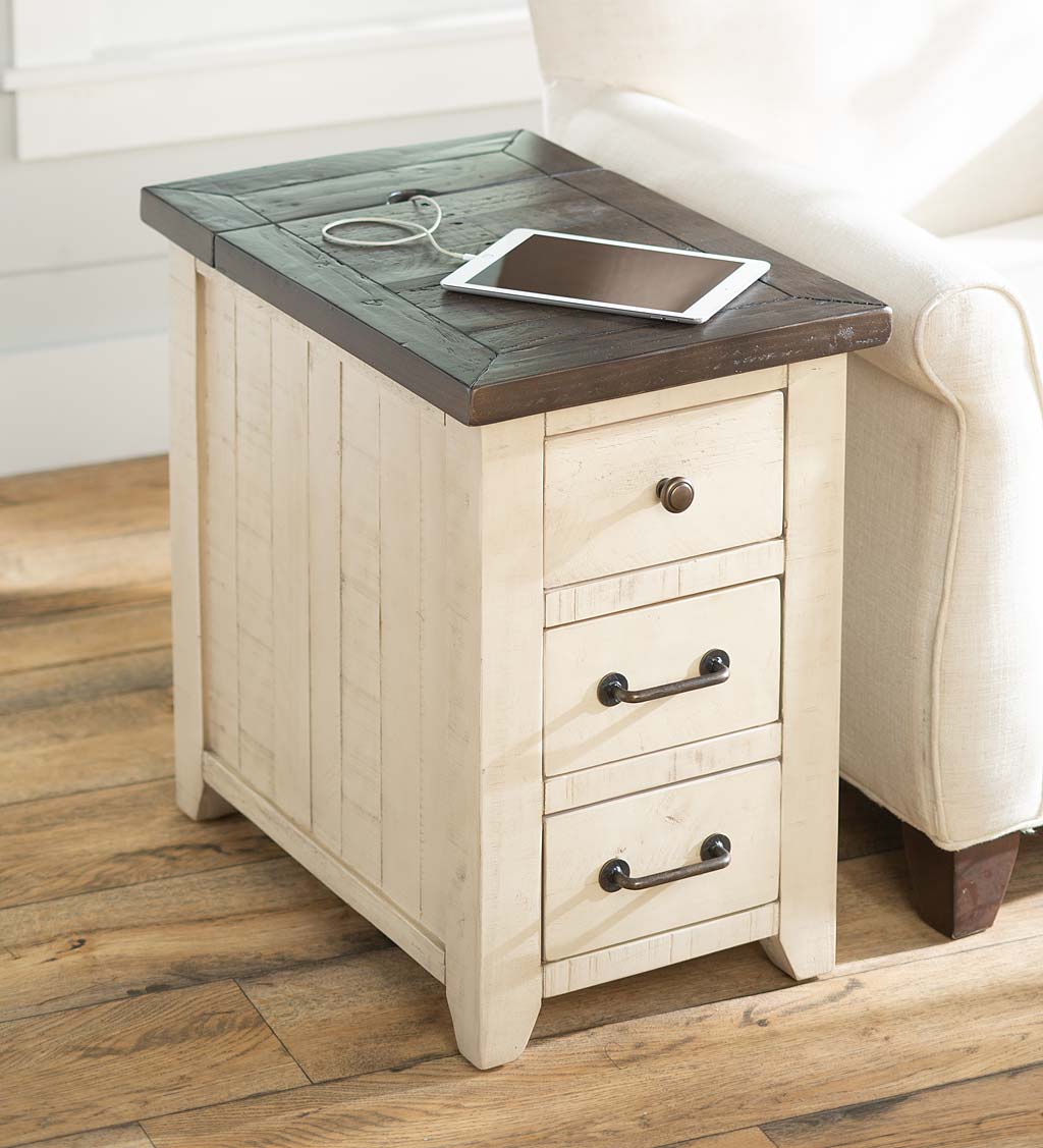 Accent table with usb shop port