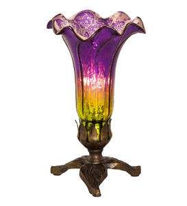 Single Mercury Glass Lily Table Lamp