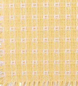 Round Homespun-Cotton Reversible Tablecloth, 70"