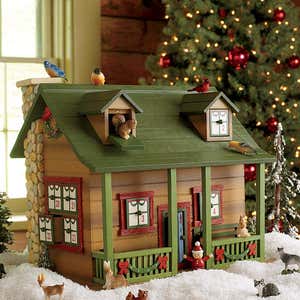 Christmas Advent Cabin with Woodland Animals and Santa