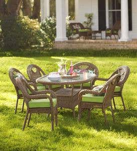 Oval Outdoor Wicker Dining Table, Prospect Hill