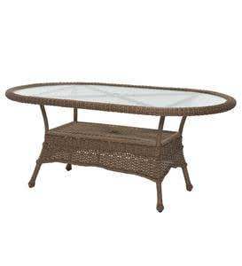 Oval Outdoor Wicker Dining Table, Prospect Hill