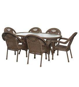 Oval Outdoor Wicker Dining Table, Prospect Hill