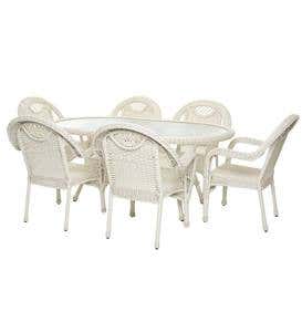 Oval Outdoor Wicker Dining Table, Prospect Hill