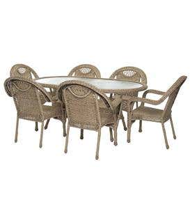 Oval Outdoor Wicker Dining Table, Prospect Hill