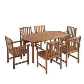 Lancaster Oval Table Set, Oval Table and 6 Chairs - Natural