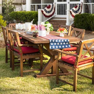 Claremont Outdoor Dining Furniture, Eucalyptus Table and Chairs