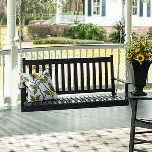 Slatted Wood Porch Swing