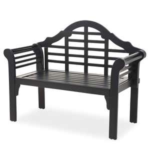 Lutyens Wood Garden Bench - Black