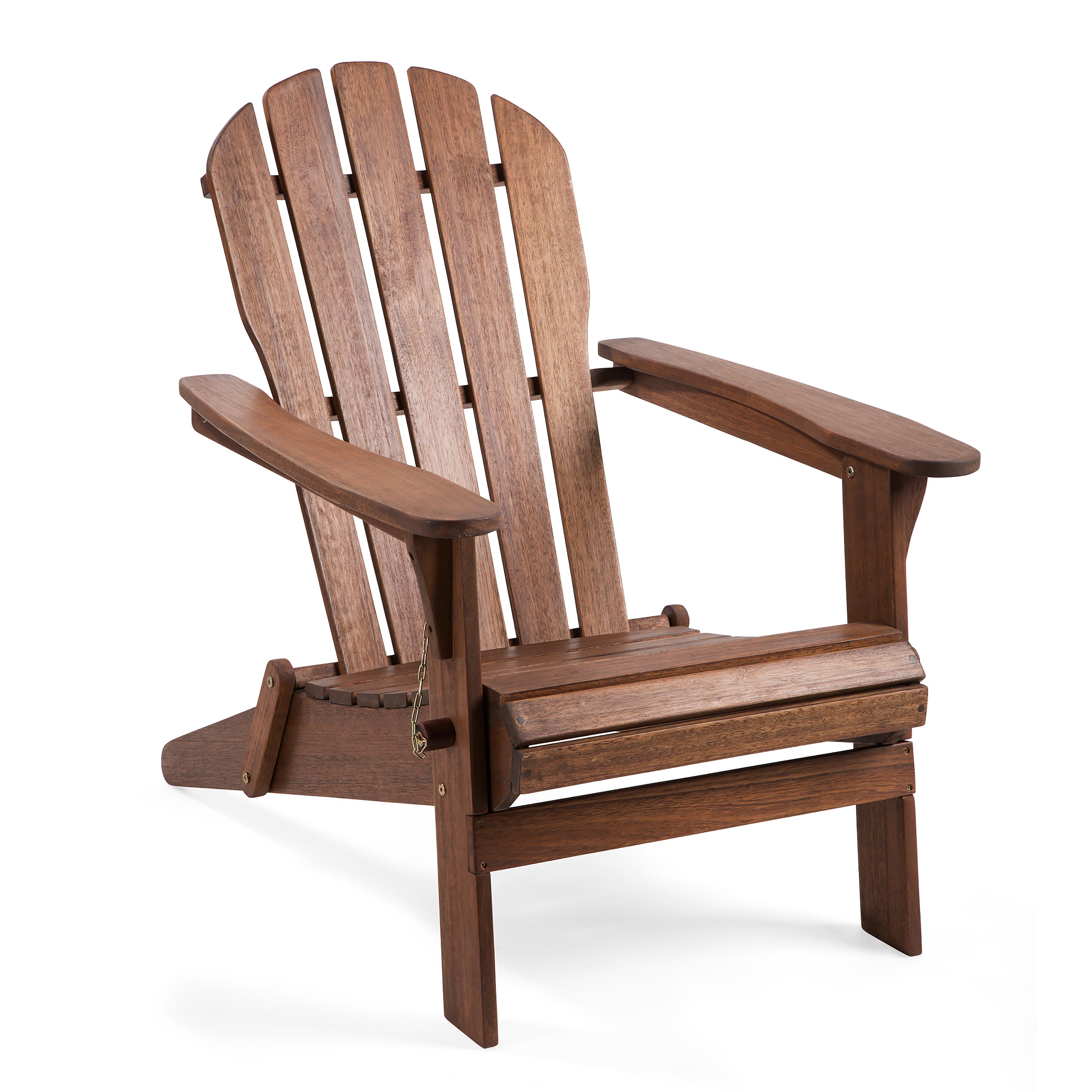 Outdoor interiors eucalyptus adirondack online chair with built ottoman