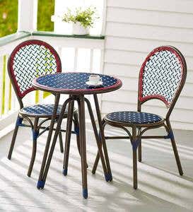 Americana Wicker Bistro Table and Chairs Set