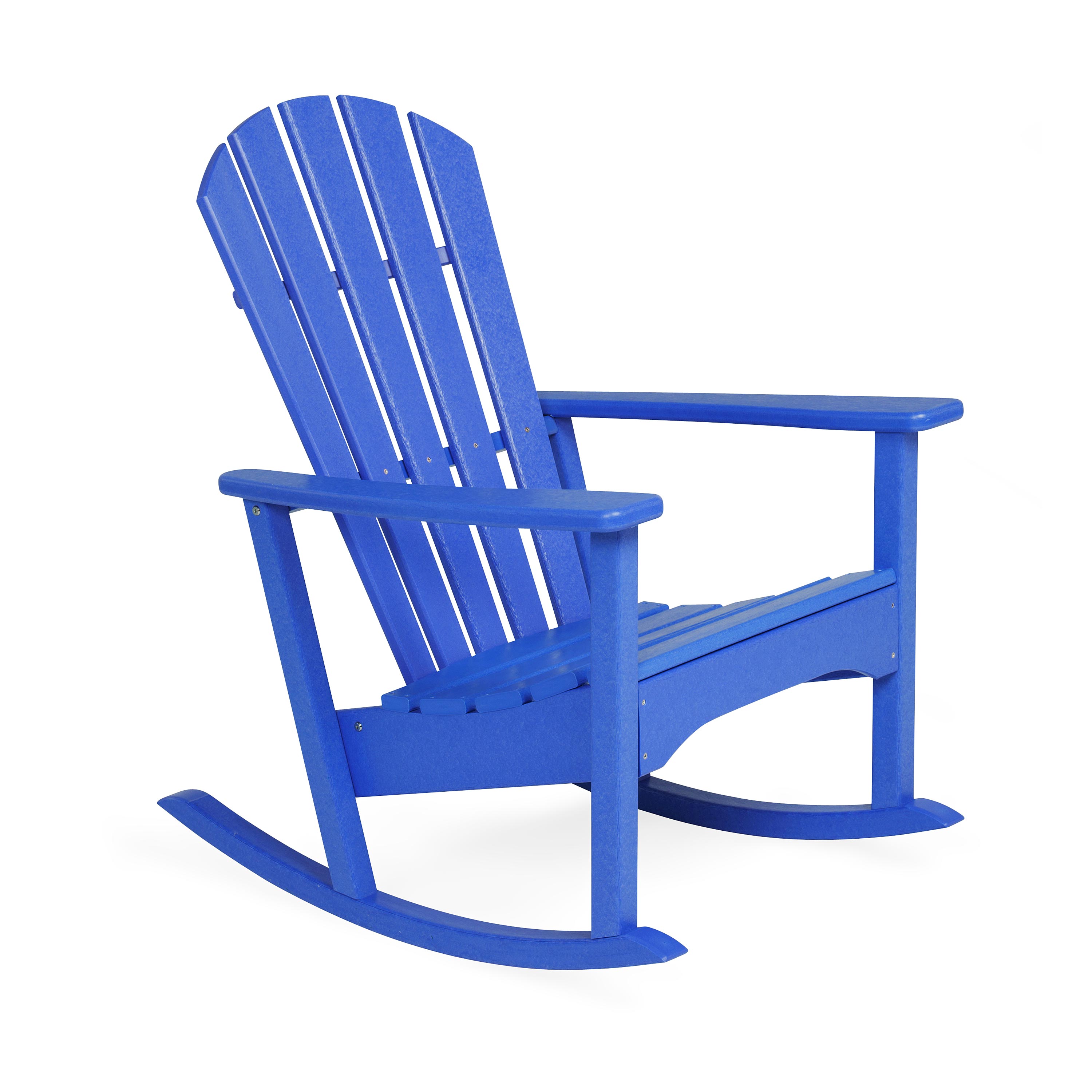 POLYWOOD Outdoor Adirondack Rocking Chair Blue Plow Hearth