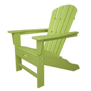 POLYWOOD® Adirondack Chair with Hideaway Ottoman - Lime