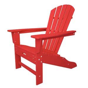 POLYWOOD® Adirondack Chair with Hideaway Ottoman - Red